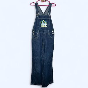 2002 Vintage Scooby Doo Denim Overalls Wide Leg with Embroidered Kids Size 7-8